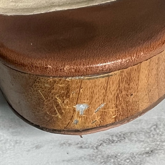 Michael Kors Josephine Tan Leather Wedge Open Toe Sandals Shoes Size 9M - Picture 4 of 12